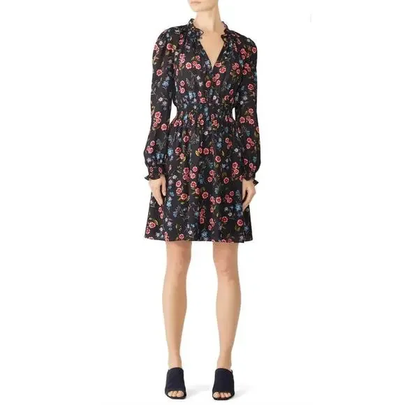 Kate Spade New York Meadow Smock Waist Floral Mini Dress Size XS - Picture 1 of 8